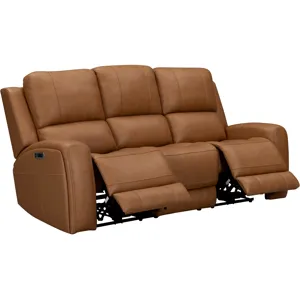 Belmont Lyric Caramel Zero Gravity Power Reclining Sofa Loveseat and Recliner