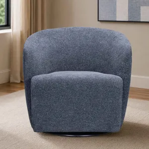Mingle Thatch Blue Swivel Glider Accent Chair Two Pack