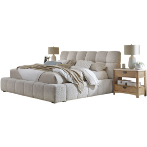 Escape Bedroom King Upholstered Bed with 2 Nightstands
