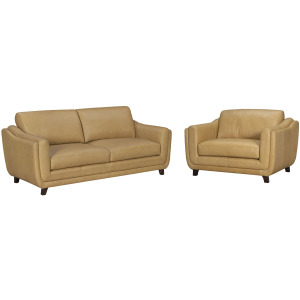 Hayden Renaissance Marigold Stationary Sofa and Chair and Half