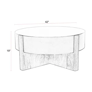 Aspen 42 Inch Round Cocktail Table with 2 End Tables