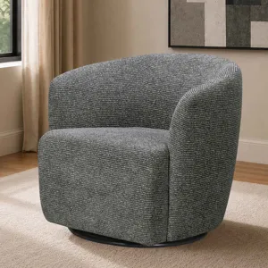 Mingle Thatch Black Swivel Glider Accent Chair Two Pack