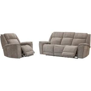 Colton Branson Tweed Power Zero Gravity Sofa and Recliner with Immersive Audio