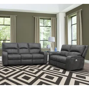 Polaris Slate Power Reclining Sofa and Loveseat