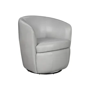 Barolo Steamboat Ice 100% Italian Leather Swivel Club Chair Two Pack