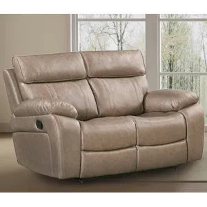 Theon Stokes Toffee Reclining Loveseat