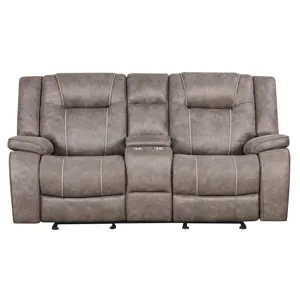 Blake Desert Taupe Manual Reclining Sofa and Loveseat