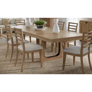 Escape Dining 84 Inch Rectangular Table with 6 Ladderback Chairs