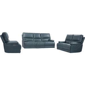 Whitman Verona Azure - Powered By Freemotion Power Reclining Sofa Loveseat and Recliner