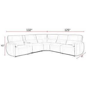 Modesto Buttercream 6 Piece Modular Power Reclining Sectional with Power Adjustable Headrests
