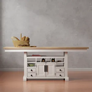 Americana Modern Dining 72 inch Island Counter Height Extendable Dining Table