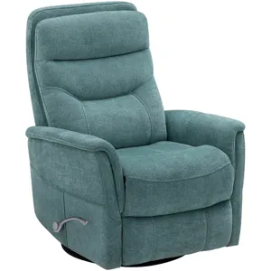 Gemini Snazzy Blue Manual Swivel Glider Recliner Two Pack