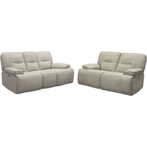 Spartacus Oyster Power Reclining Sofa and Loveseat