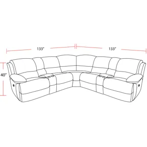 Gladiator Sky 7 Piece Modular Power Zero Gravity Reclining Sectional with Power Adjustable Headrests