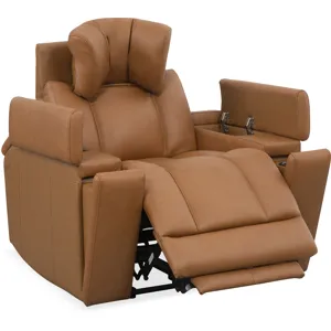 Phoenix Autumn Caramel Zero Gravity Power 3 Seat Home Theater Seating with Immersive Audio P3