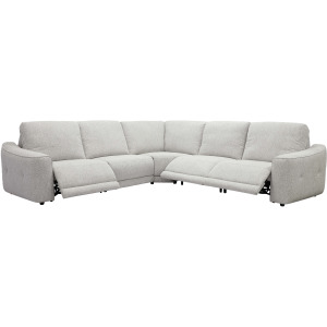 Julianna Crisp Taupe 5 Piece Power Reclining Sectional with Power Headrests