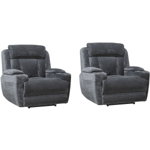 Dalton Lucky Charcoal Power Recliner Two Pack