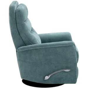 Gemini Snazzy Blue Manual Swivel Glider Recliner Two Pack