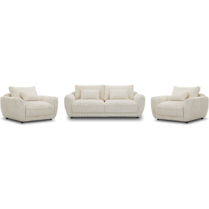 Utopia Mega Ivory Sofa and 2 Chair and Half