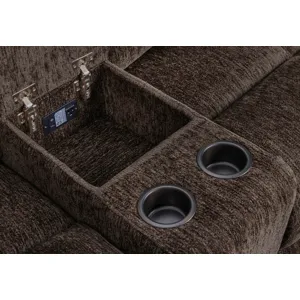 Bronco Plush Umber 7 Piece Modular Zero Gravity Power Reclining Sectional with Power Adjustable Headrests
