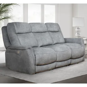 Linus Hudson Grey Power Reclining Sofa and Two Recliners