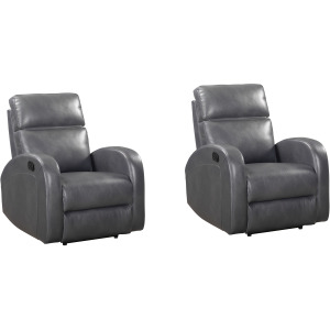 Devin Pebble Grey Manual Recliner Two Pack