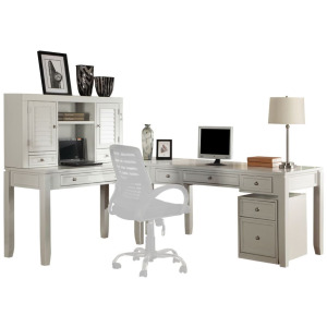Boca 5 Piece L Shape Desk with Lateral File and Hutch