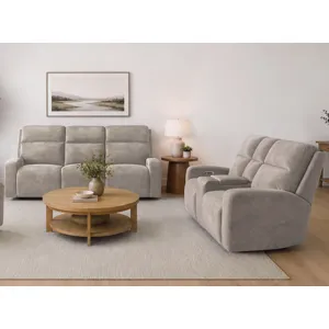 Traxton Jasper Taupe Power Zero Gravity Sofa and Loveseat