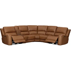 Belmont Lyric Caramel 6 Piece Zero Gravity Power Reclining Sectional with Power Adjustable Headrests