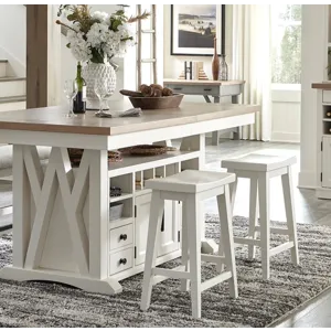 Americana Modern Dining 72 inch Island Counter Height Extendable Dining Table