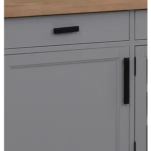 Americana Modern Dove 92 Inch TV Console with Hutch and LED Lights