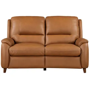 Austin Caramel Cream Power Reclining Sofa and Loveseat