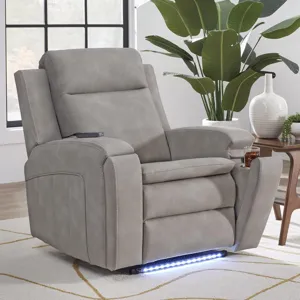 Armstrong Buffy Taupe Power Recliner with Heat Massage and Auto-Glide Two Pack