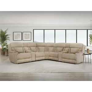 Dalton Lucky Fawn 7 Piece Modular Power Reclining Sectional with Power Adjustable Headrests