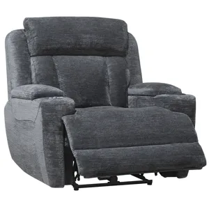 Dalton Lucky Charcoal Power Reclining Sofa Loveseat and Recliner