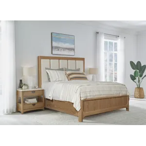 Escape Bedroom King Panel Bed with 2 Nightstands