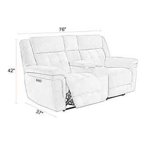 Richland Bristol Grey Power Reclining Sofa and Loveseat