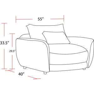 Utopia Mega Ivory Chair and A Half with Lumbar Pillow Two Pack