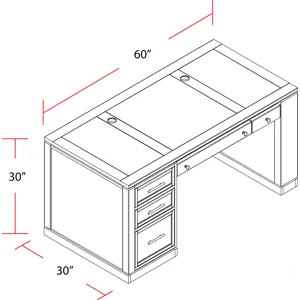 Catalina 60 In. Writing Desk with Power Center and USB