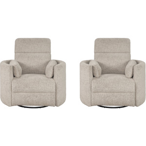 Radius Burlap Manual Swivel Recliner Two Pack