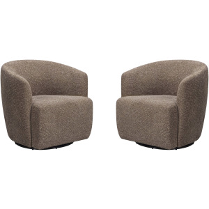 Mingle Thatch Brown Swivel Glider Accent Chair Two Pack