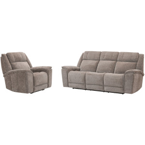 Colton Branson Tweed Power Zero Gravity Sofa and Recliner with Immersive Audio