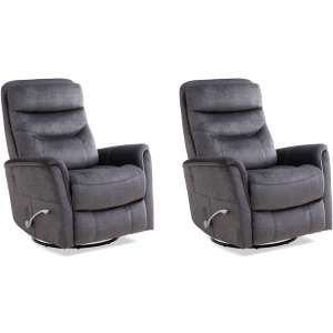 Gemini Capri Charcoal Swivel Glider Recliner Two Pack