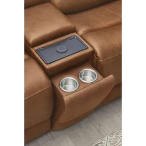 Belmont Lyric Caramel Entertainment Tilt Console with Wireless Charger