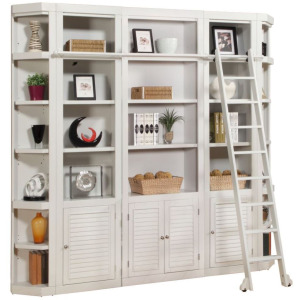 Boca 6 Piece Library Wall with Corner Bookcases