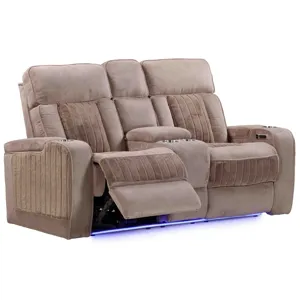 Equinox Mushroom Power Reclining Console Loveseat