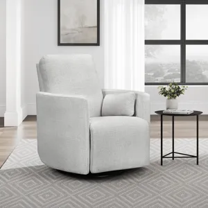 Turner Acadia White Manual Swivel Glider Recliner