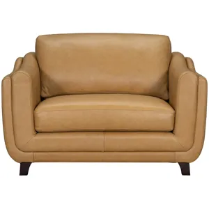 Hayden Renaissance Marigold Stationary Chair and a Half with Ottoman