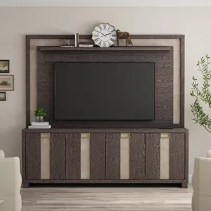 Ascent 92 Inch TV Console with Hutch and Back Panel