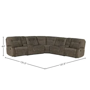 Cooper Shadow Brown 7 Piece Modular Manual Reclining Sectional